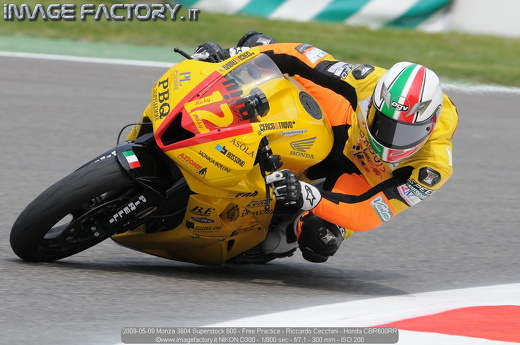 2009-05-09 Monza 3804 Superstock 600 - Free Practice - Riccardo Cecchini - Honda CBR600RR